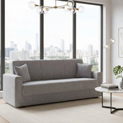Ambrogino, Divano Letto 3 Posti Contenitore, 212x80 cm Grigio