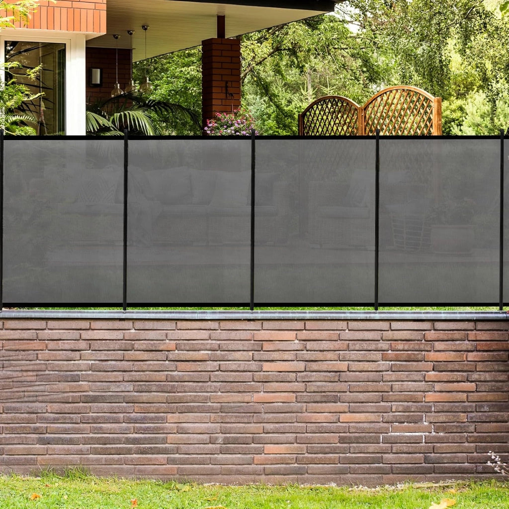 Recinzione per piscina, 360 x 125 cm, 4 recinzioni per piscine, pieghevoli, sicure per bambini, con piedini in acciaio inox, recinzione decorativa da giardino con stencil per piscina, giardino