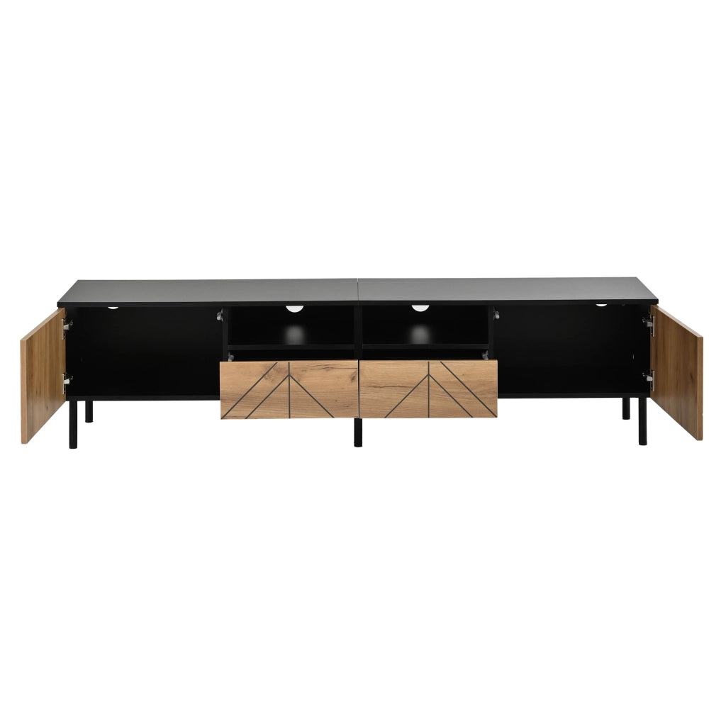 Mobile TV con 2 cassetti e 2 ante - per soggiorno - 180×40×45 cm - in truciolare