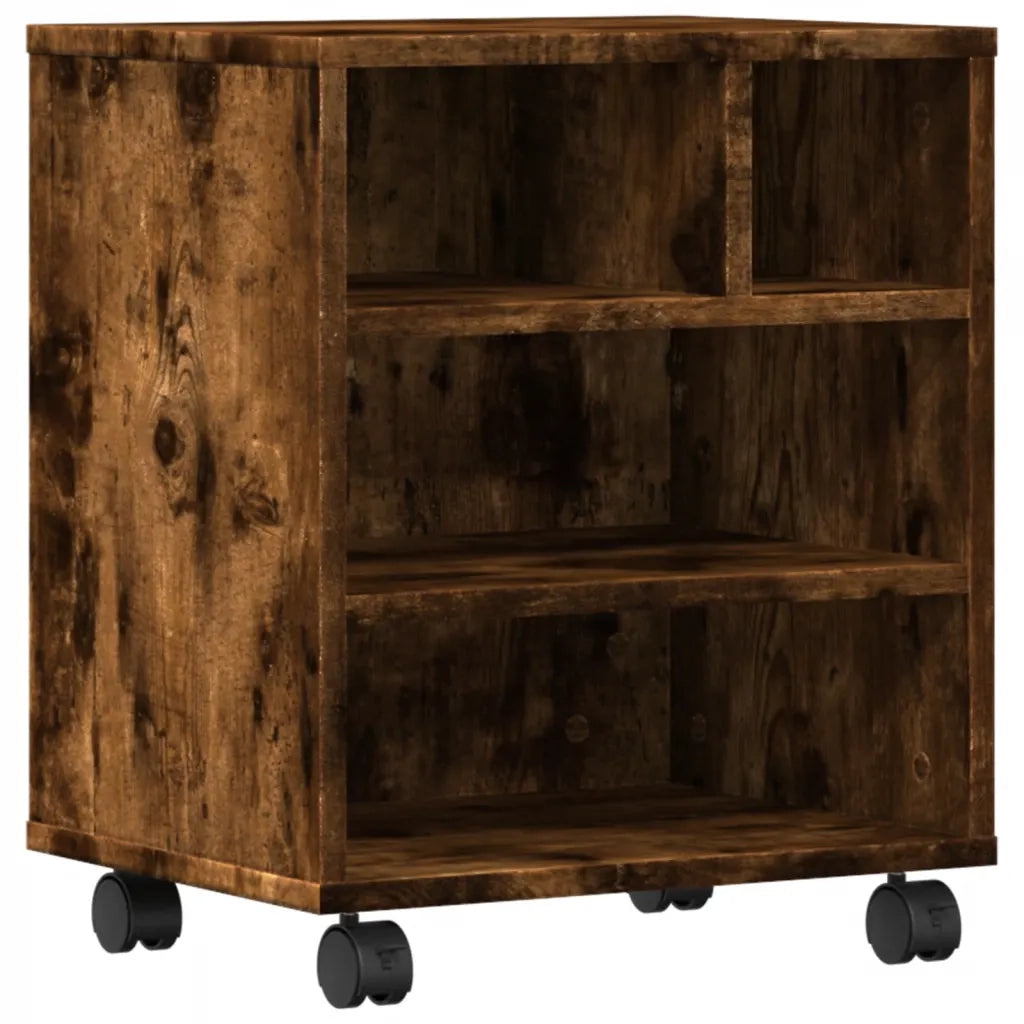 Supporto per Stampante con Ruote Rovere Fumo 41x32x48 cm 840622