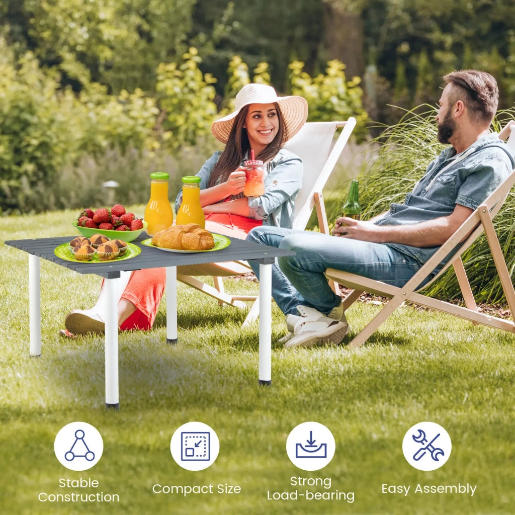 Folding Outdoor Camping Table with Carrying Bag for Picnics and Party-Gray