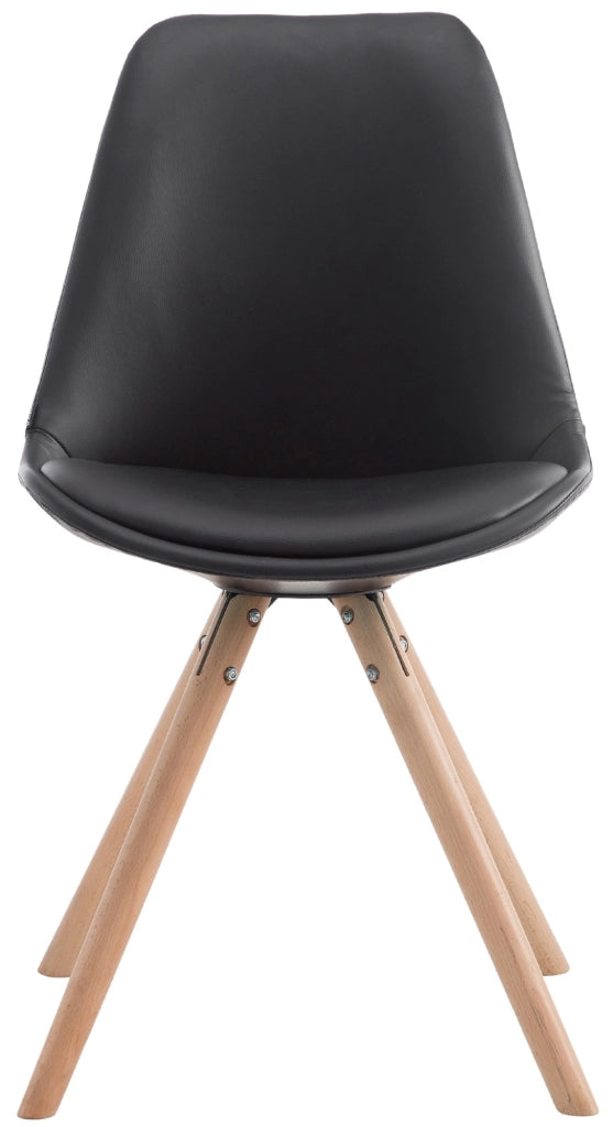 Sedia visitatore Laval in similpelle gambe tonde natura,nero