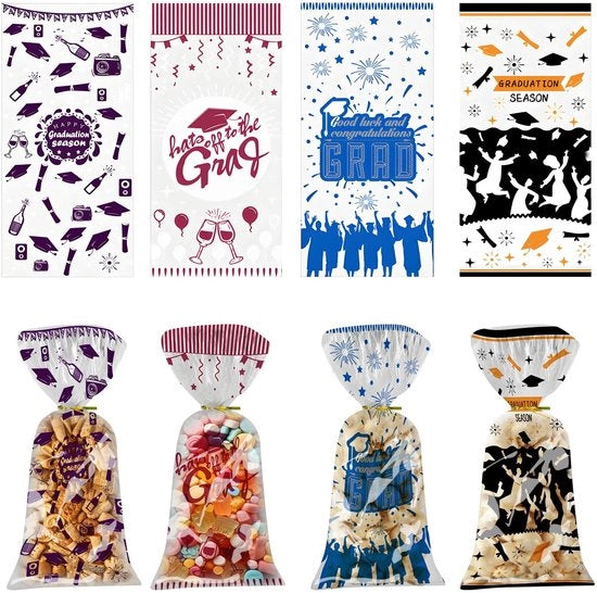 Borse per regali 100 pezzi - Sacchetti di ricompensa - Sacchetti di dolci - Sacchetti per l'uscita di scuola - Sacchetti di popcorn - Qualità alimentare cellofaan
