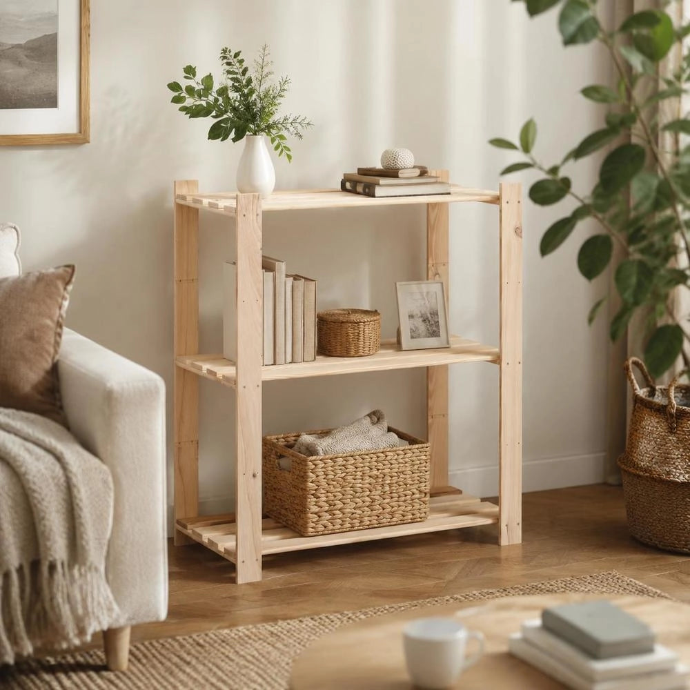 Storage Rack With 3 Shelves 80x38x90 Cm Solid Pine Wood 150 Kg
