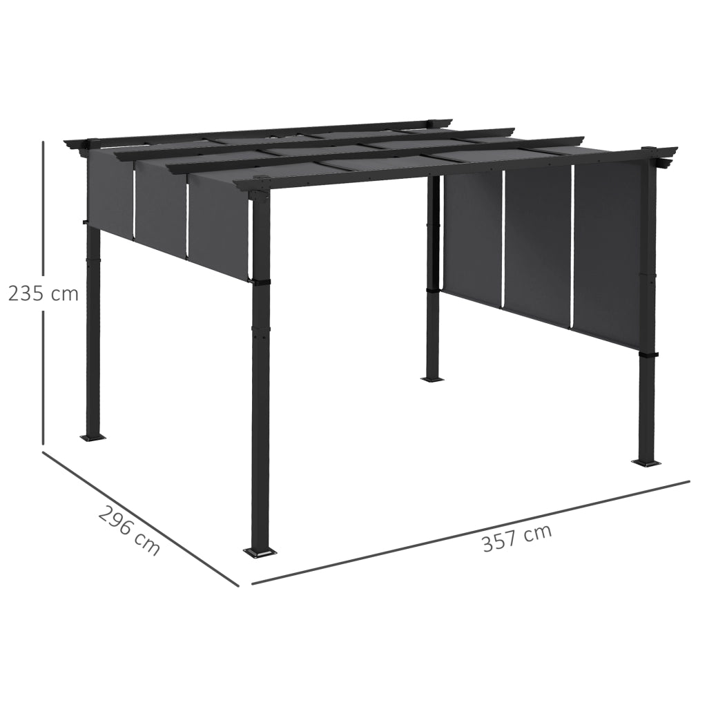 Gazebo Pergola 3x3.5 m ¨C Minimal ¨C Grigio Acciaio Poliestere Anti UV