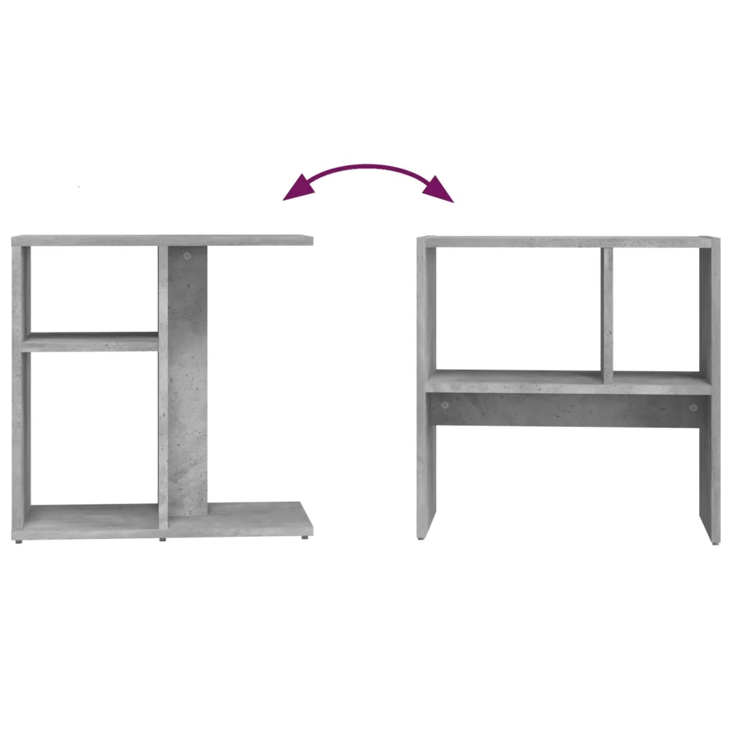 Tavolino Grigio Cemento 50x30x50 cm in Legno Multistrato 803024