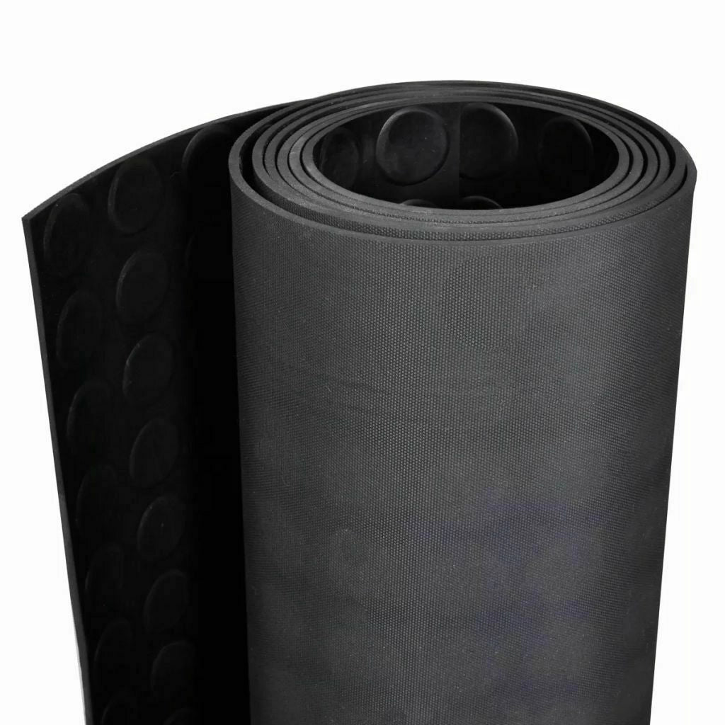 Passatoia Gomma Isolante Antiscivolo 100x250 Cm Tappeto Copri Pavimento Bullonato Zerbino Robusto