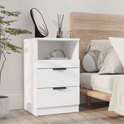 Comodino a Muro-Tavolino da notte sospeso Bianco in Legno Multistrato