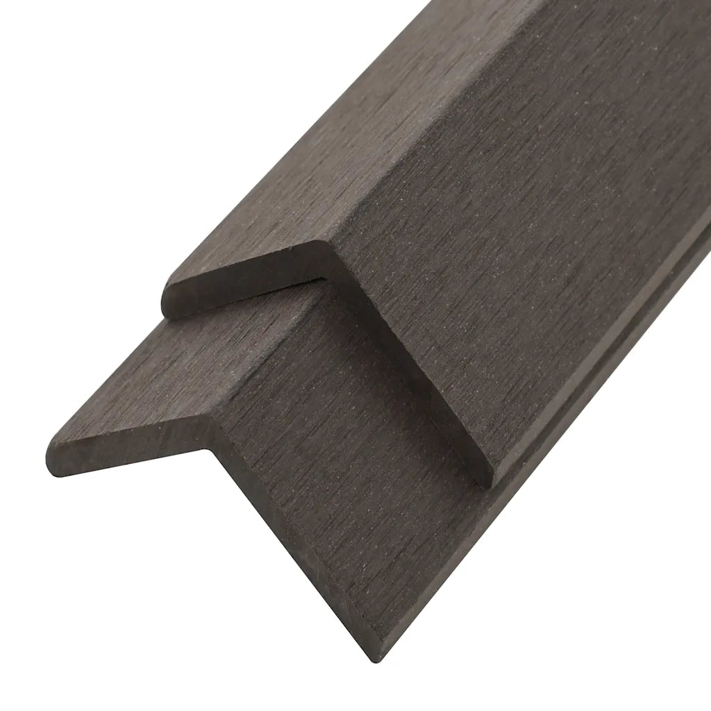 Profili Angolari per Bordi 5 pz in WPC 170 cm Marrone Scuro CFW8521084