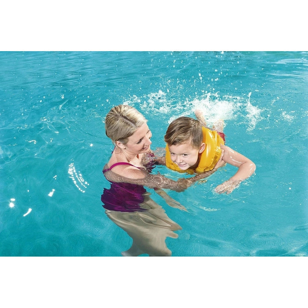 Trade Shop - Giubbotto Da Nuoto Gonfiabile Per Bambini Piccoli Galleggiamento 51x46cm Giallo 019948 -