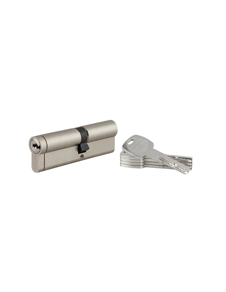 Cilindro europeo Transit 1 40 x 60 mm, nichelato, funzione emergenza, 5 chiavi – THIRARD