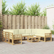 Set di divani da esterno 10 pcs Bianco e Crema 59 x 59 x 37 cm