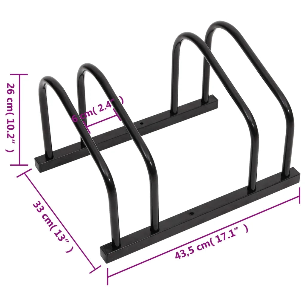 Portabici per 2 Biciclette Acciaio Nero CFW4340834