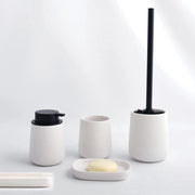 Organizzatore ovale per bagno con contenitore per oggetti personali e accessori mat mat bianco