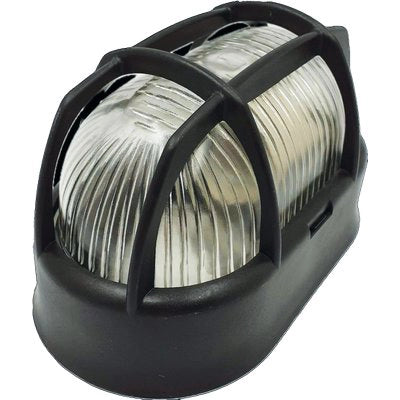 PLAFONIERA PPL + VETRO OVALE + GRIGLIA - NERO VOLT 230 W MAX 60 E27 CM 10,5X18,5 H.CM 10,8- 2 pezzi