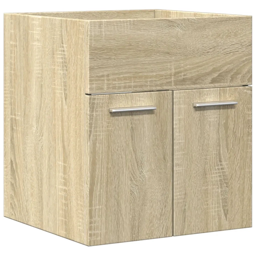 Set Mobili da Bagno | Armadio da bagno 2 pz Rovere Sonoma in Legno Multistrato
