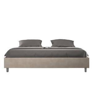Letto Matrimoniale Extra Large Sommier 190x190 cm con Rete e Contenitore Azelia Sabbia