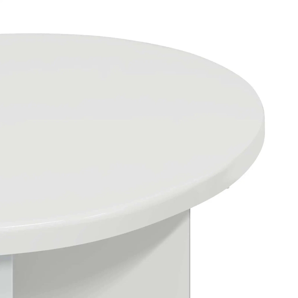 Tavolo laterale 2 pcs Bianco Lucido Ø 39 x 38 cm 8001088
