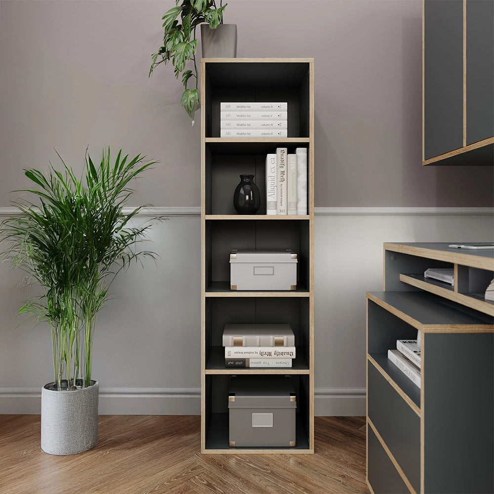 Vicco Libreria Antracite 40 x 140 cm con 5 scomparti
