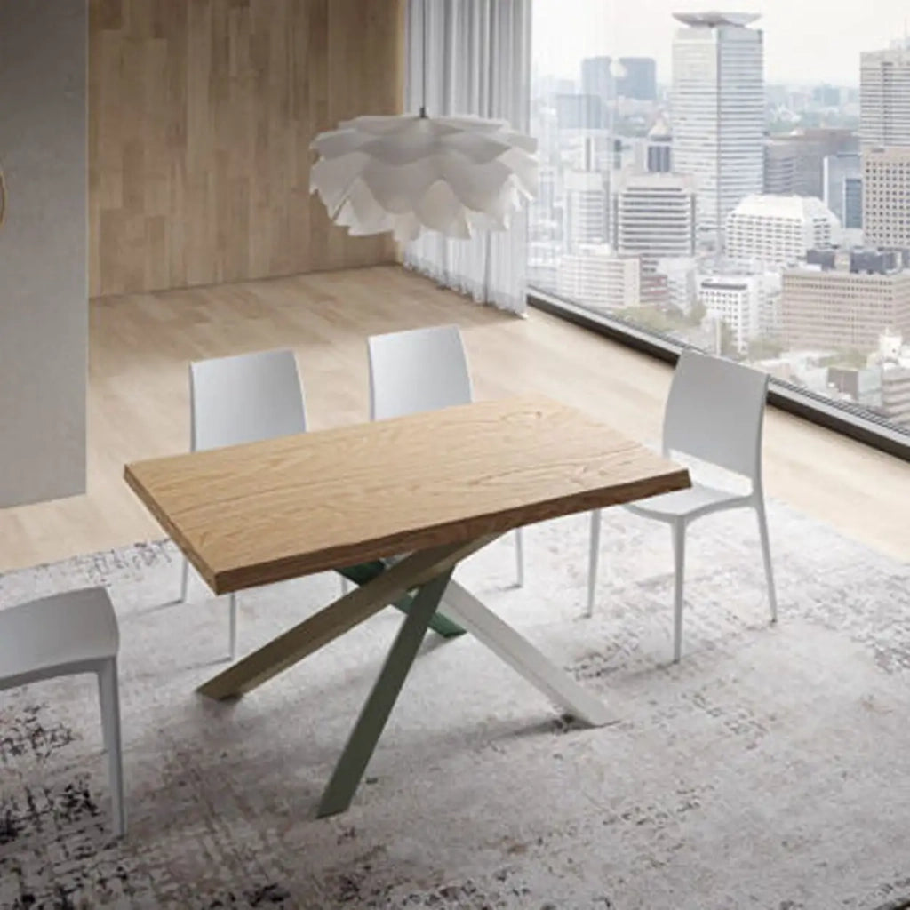 Tavolo fisso 140x90 cm Versalux rovere scortecciato gambe multicolore 4/A