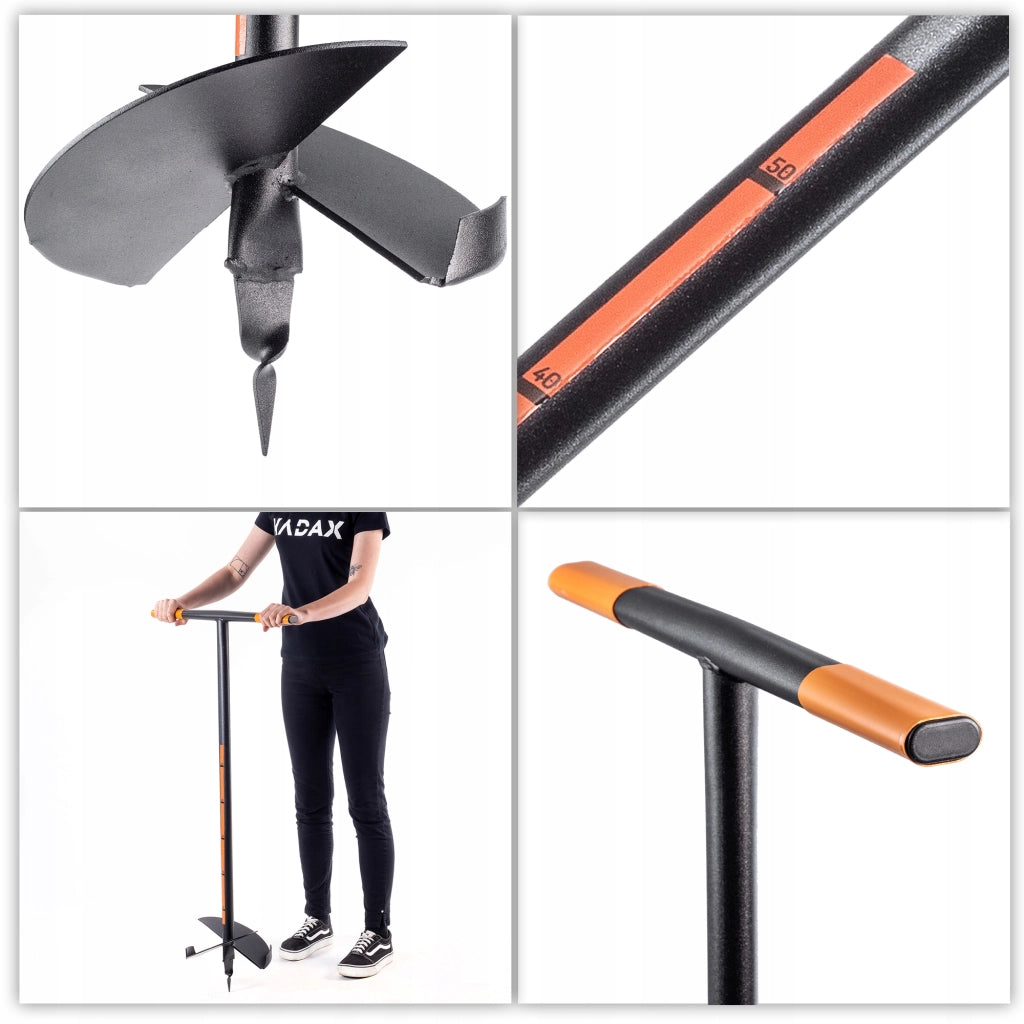 Trivella manuale KADAX da 250 mm per terreno, trapano per fori nel terreno, robusta trivella da giardino