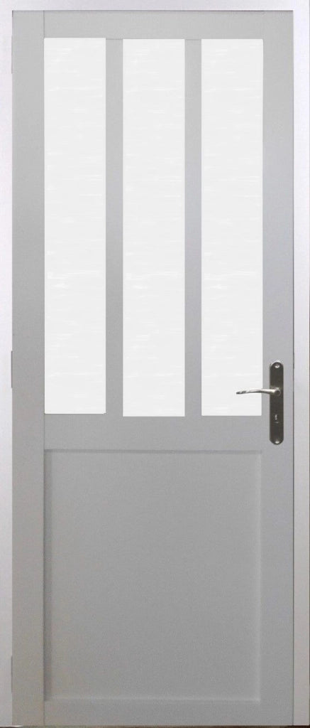 Blocco porta officina BIANCO vetro satinato H204 x L83 spingendo a sinistra Dimensioni tavolo