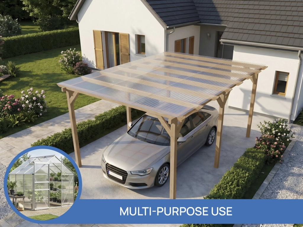 Set di 10 pannelli in policarbonato da 4 mm "Michigan" 7,9 m²