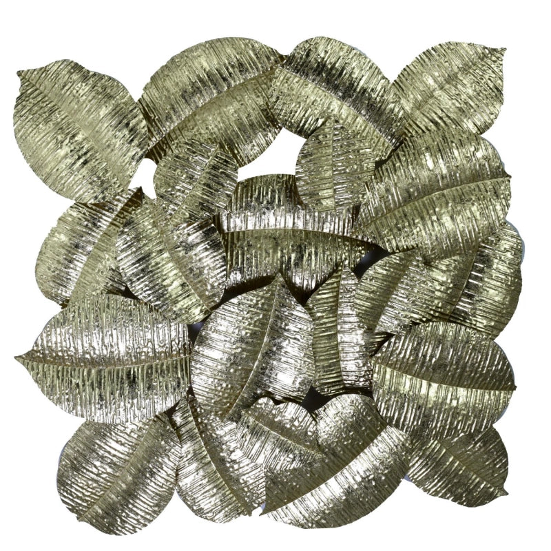 Quadro metallo foglie oro cm 88,9x7,6x85,7