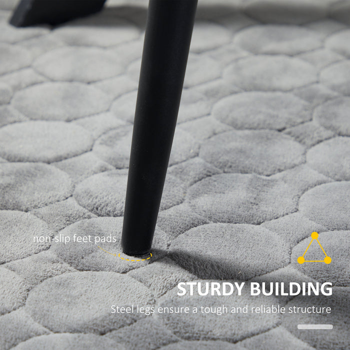 Set 2 Sedie Imbottite 43x58x90 cm in Tessuto Marrone Chiaro