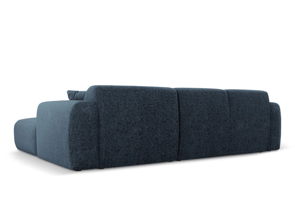 Cosmopolitan Design - Divano angolare sinistro "Nolio" 4 posti in ciniglia blu reale 