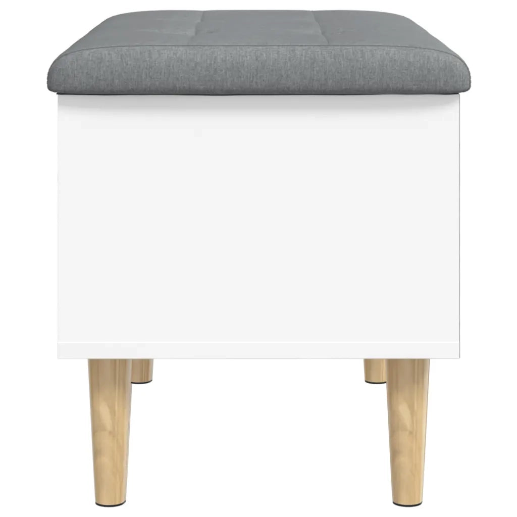 Panca Portaoggetti Bianca 62x42x46 cm in Legno Multistrato 835068