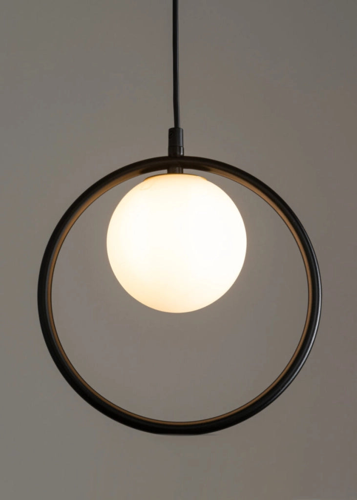 Lampada a sospensione nera sfera vetro G9 Aqua Sigma