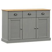 Buffet credenza cassettiera armadio mobile contenitore organizer per cucina soggiorno salotto con cassetti 113 x 40 x 75 cm legno di pino massiccio grigio 02_0030136