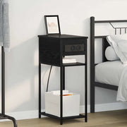 vidaXL Armadio da Notte Rovere nero 28.1 x 40.9 x 75 cm