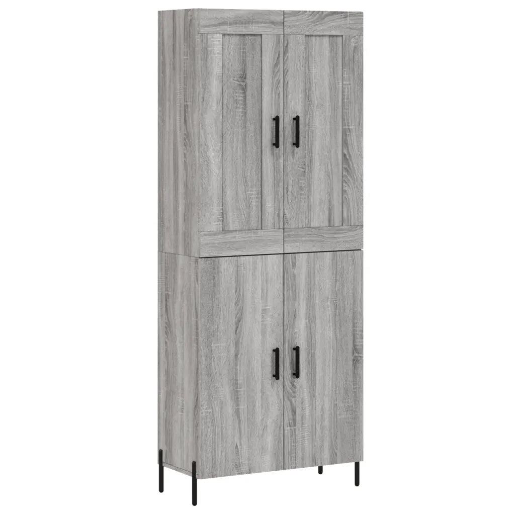 Credenza-Buffet-Armadio da cucina Grigio Sonoma 69,5x34x180 cm in Legno Multistrato 105642