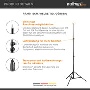 Stativo per luci AIR 280 FW-806, in alluminio, altezza max 280 cm, Cavalletto fotografico max 6 kg per faretti flash foto e video