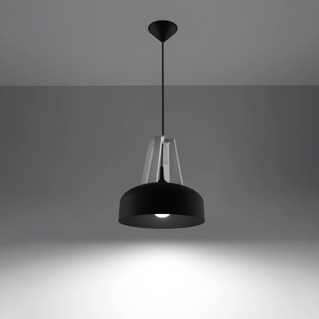 Lampada a sospensione CASCO bianco/nero