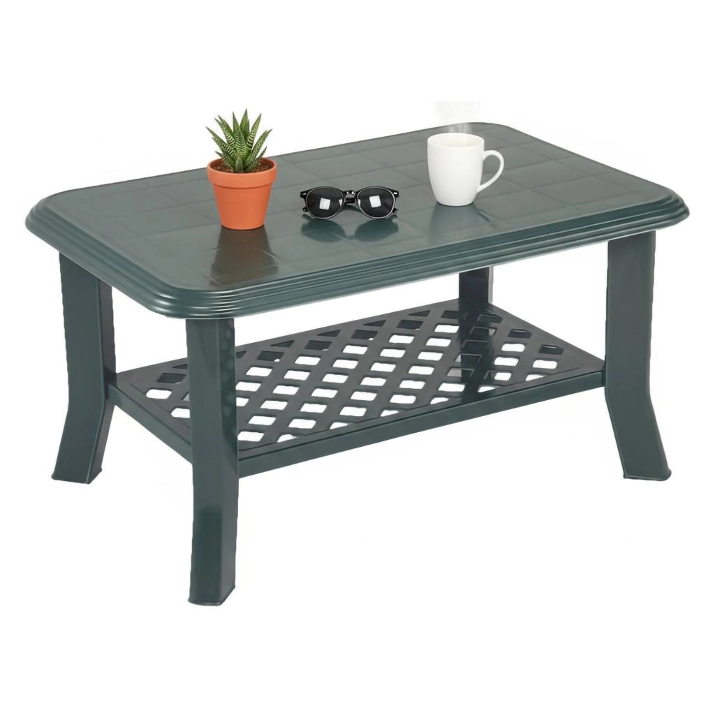Ucria, Tavolino da Esterno 2 Posti Made in Italy, 90x60x46h cm Verde