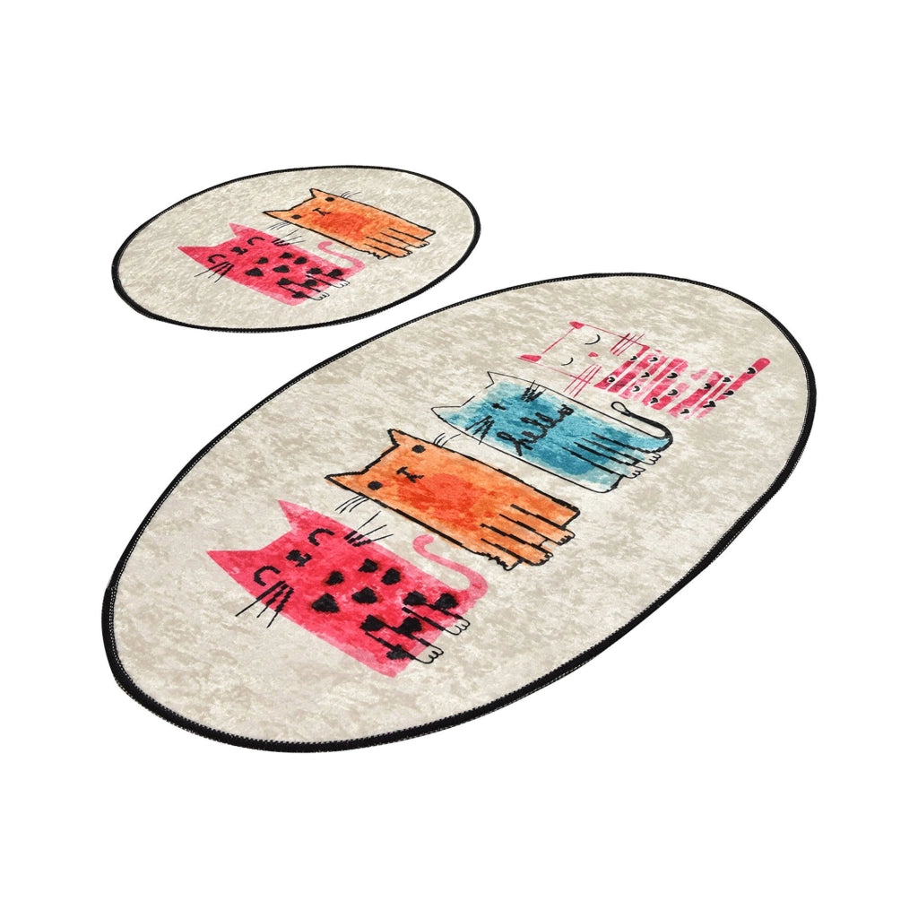Pekin, Tappeto da Bagno Lavabile in Lavatrice, 60x100 cm Multicolore