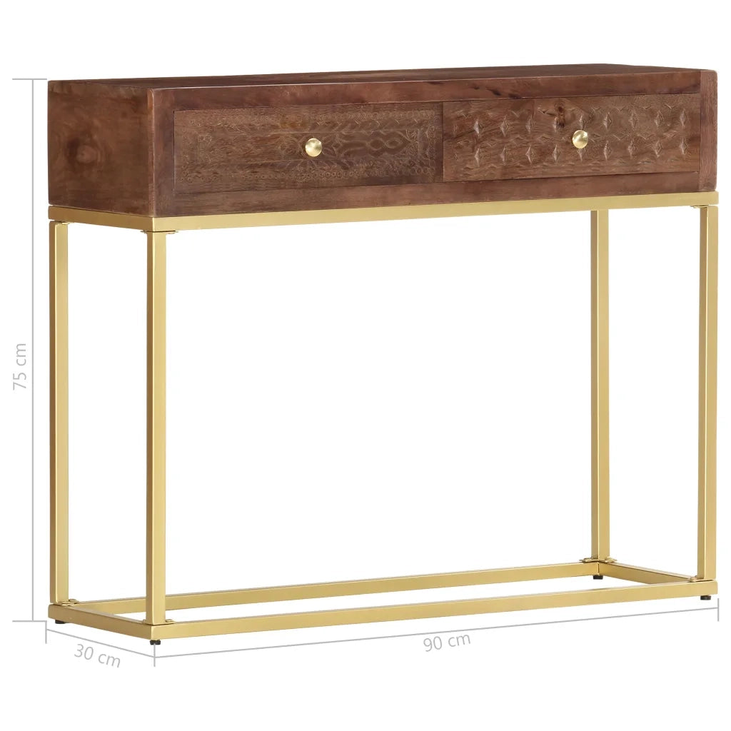 Tavolo Consolle 90x30x75 cm in Legno Massello di Mango 286555