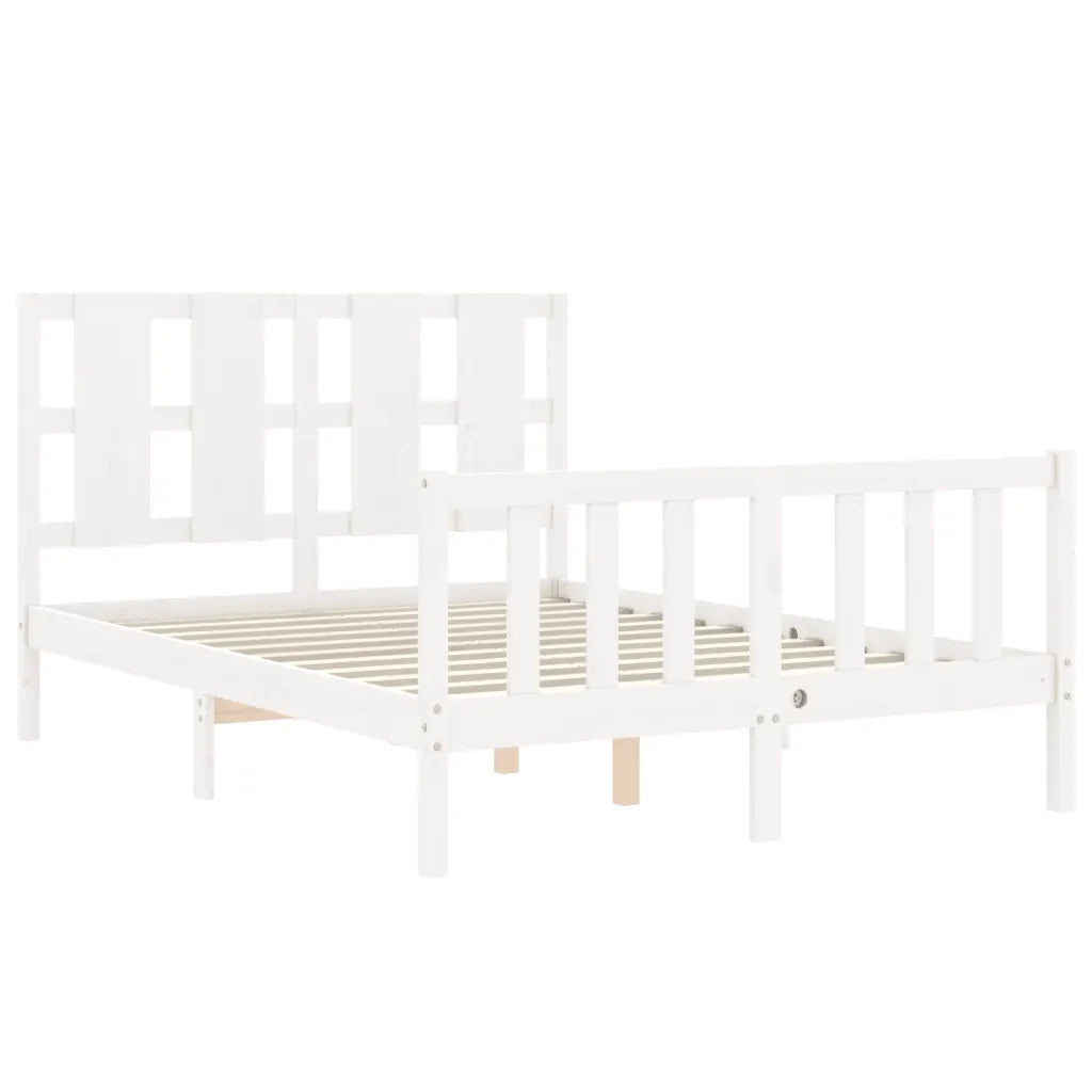 Giroletto senza Materasso-Struttura Letto Bianco 140x200 cm Legno Massello Pino 987072