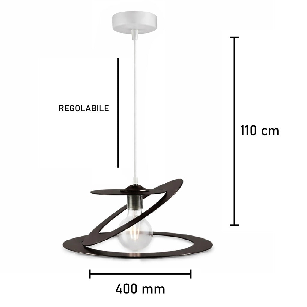 Lampadario Sospensione Metallo Taglio Laser 40 cm 1 luce  E27 Marrone