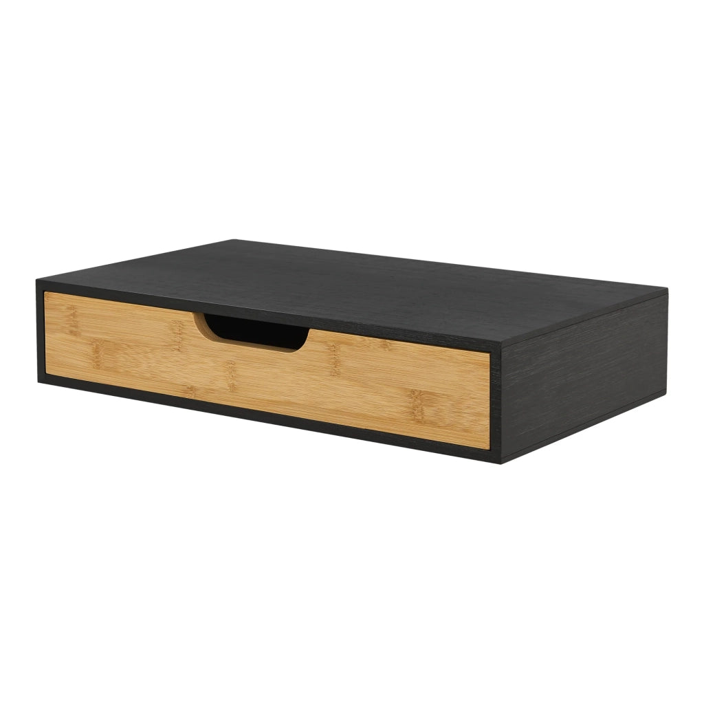 Set di 2 mensole da parete mobile contenitore moderno 40 x 24 x 8 cm nero naturale 03_0009737