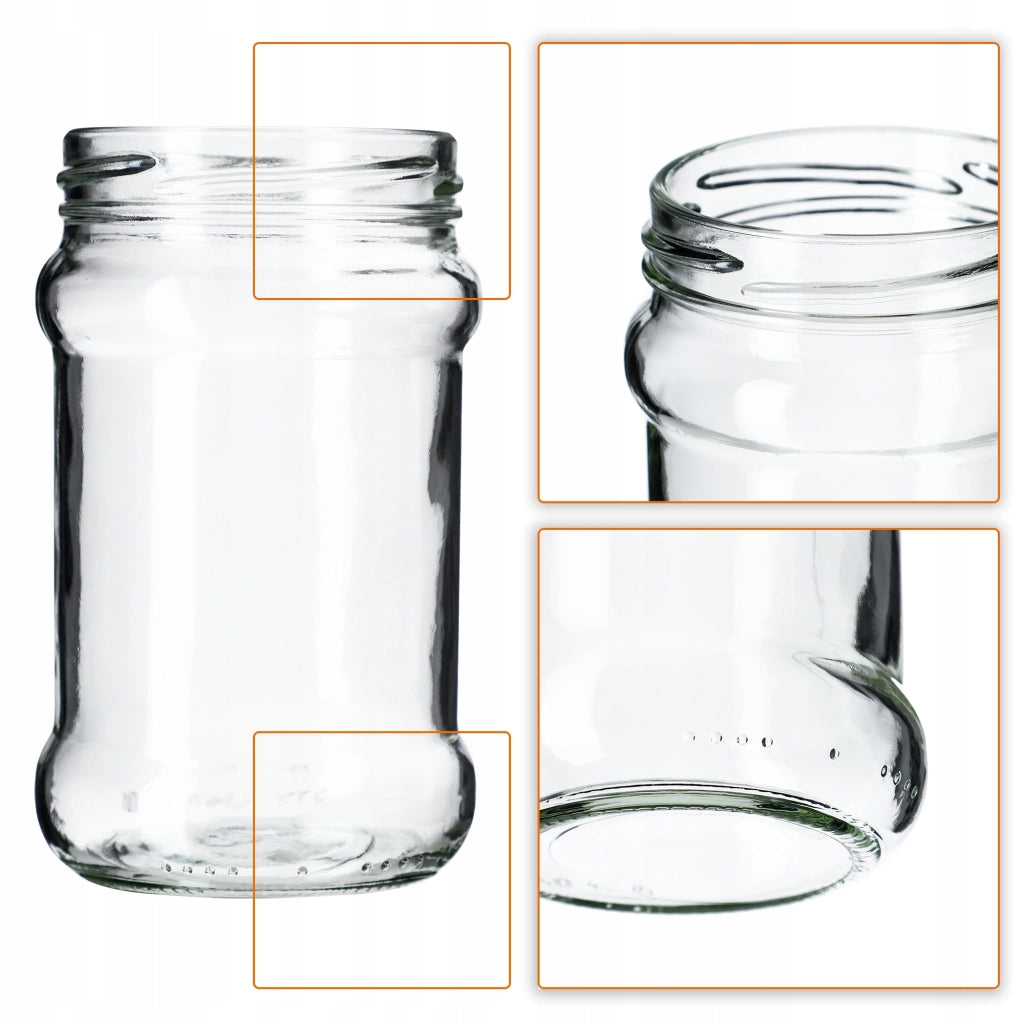 KADAX Seno barattoli per conserve 315ml 10 pezzi 66mm + coperchi "Funghi"