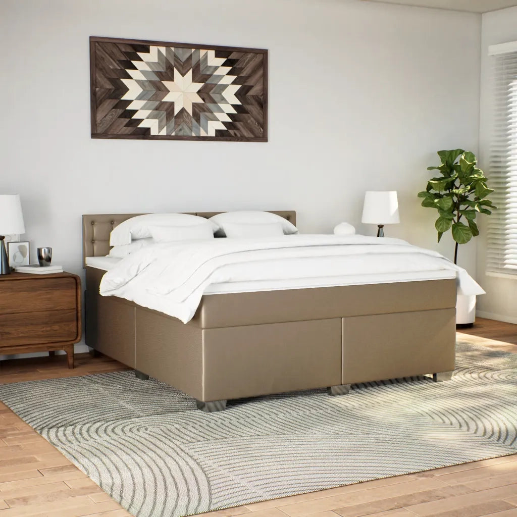 vidaXL Giroletto a Molle con Materasso Cappuccino 180x200cm Similpelle