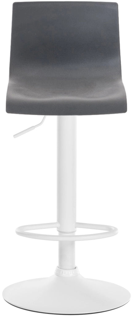Sgabello Hover in polipropilene e metallo grigio,Metallo bianco opaco