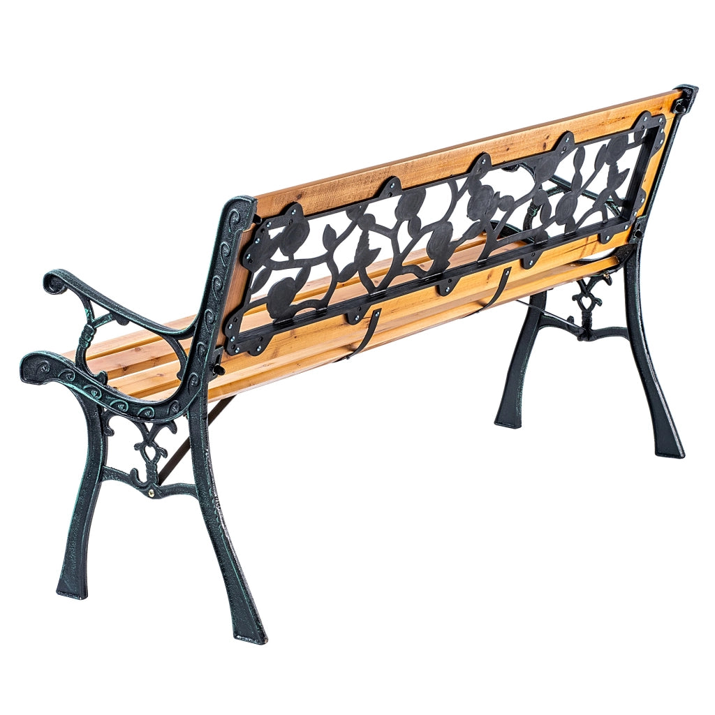 Panca da cimitero KADAX con schienale, 127 cm, in legno, da posizionare accanto alla tomba.