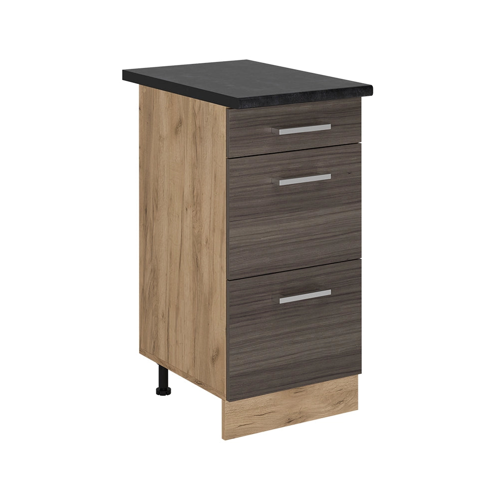 Vicco Mobiletto base per cucina Grigio nobile 40 cm con cassetti, PL Antracite