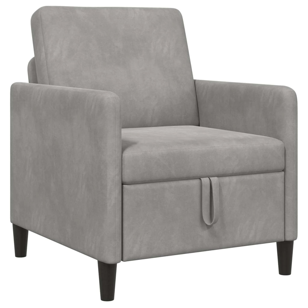 Divano con Storage Grigio Chiaro 72 x 78 x 87 cm Poliestere 42036877