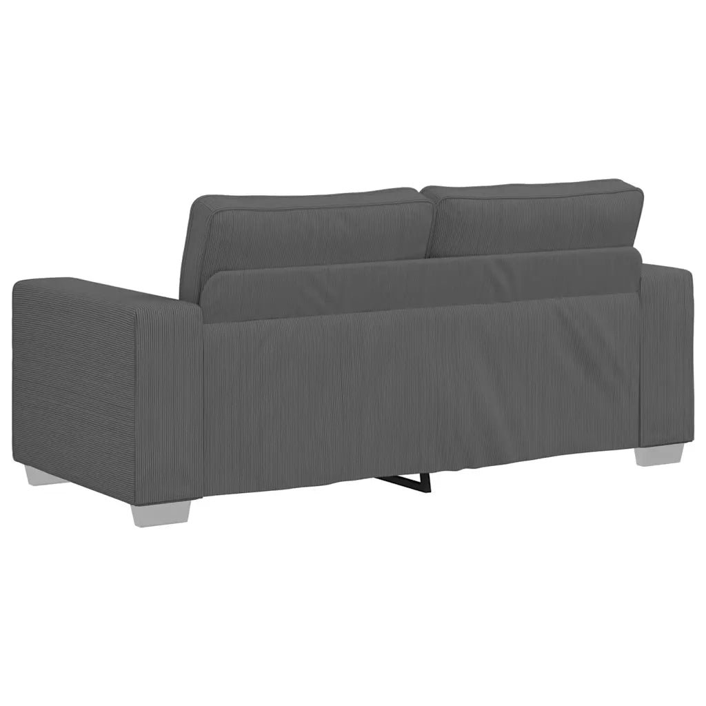 Divano Divanetto Grigio Scuro 180x77x82 cm Tessuto di Velluto a Coste 4105201